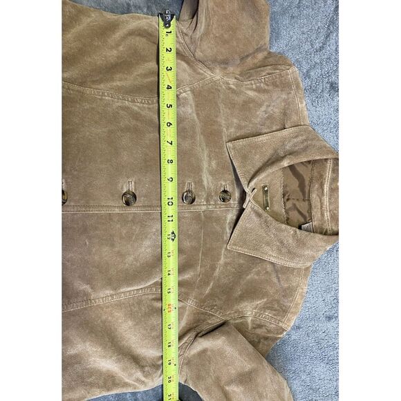 I.E. Relaxed Tan Women's Vintage Leather Jacket Size Large - Picture 13 of 16